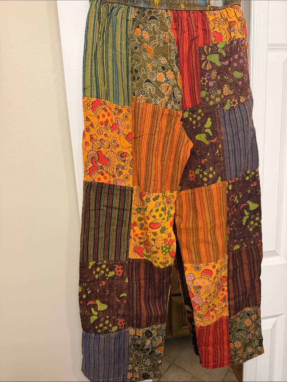 Patchwork Multicolor Pants - Yellow Patch Panels - Picture 2 of 3
